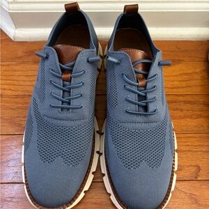 Men's Blue Knit Oxford Shoes